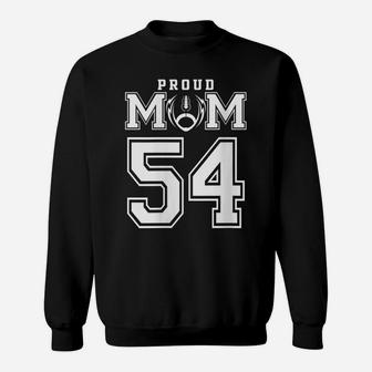 Womens Custom Proud Football Mom Number 54 Personalized For Women Sweatshirt | Crazezy