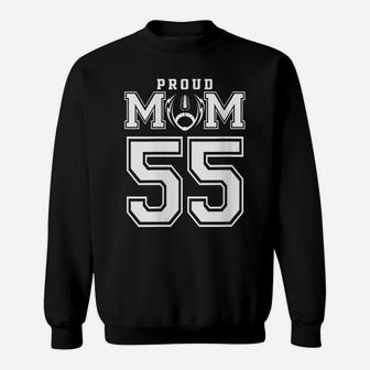 Womens Custom Proud Football Mom Number 55 Personalized For Women Sweatshirt | Crazezy