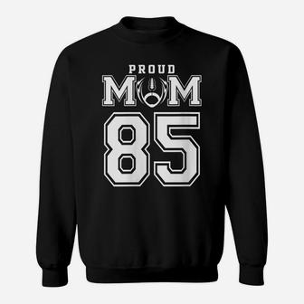 Womens Custom Proud Football Mom Number 85 Personalized For Women Sweatshirt | Crazezy