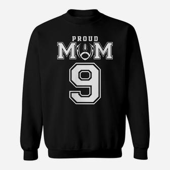 Womens Custom Proud Football Mom Number 9 Personalized For Women Sweatshirt | Crazezy
