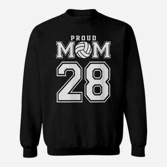 Womens Custom Proud Volleyball Mom Number 28 Personalized Women Sweatshirt | Crazezy
