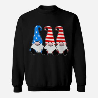 Womens Cute Patriotic Gnomes American Flag Red White Blue Usa Sweatshirt | Crazezy