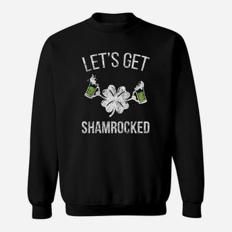 Womens Funny Lets Get Shamrocked Drinking St Paddys Sweatshirt - Thegiftio UK