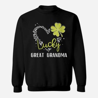 Womens Funny Lucky Great Grandma Shirt St Patricks Day Gift Womens Sweatshirt | Crazezy DE