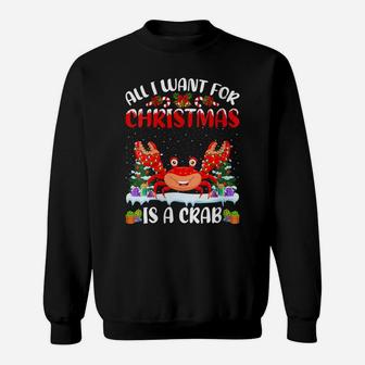 Womens Funny Santa Hat All I Want For Christmas Is A Crab Sweatshirt | Crazezy