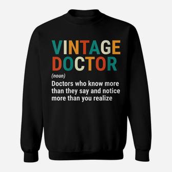 Womens Funny Vintage Doctor Definition Noun Medical Sweatshirt | Crazezy