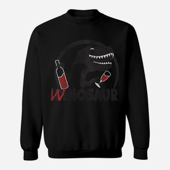Womens Funny Winosaur Wine Drinking Enthusiast Sweatshirt | Crazezy CA