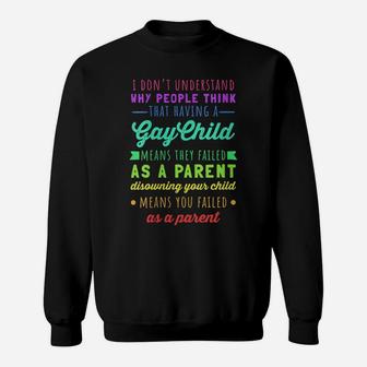 Womens Gay Pride - Proud Parent Mom Dad Parenting Quote Sweatshirt | Crazezy CA