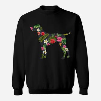 Womens German Shorthair Pointer Flower Silhouette Gsp Mom Sweatshirt | Crazezy