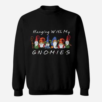 Womens Hanging With My Gnomies Funny Friend Gnome Christmas Lovers Sweatshirt | Crazezy DE