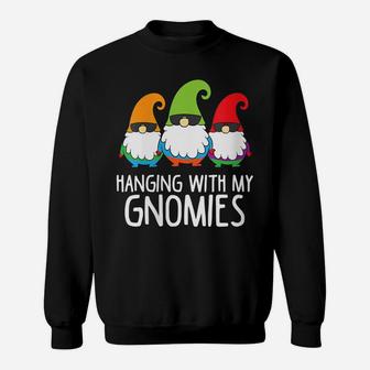 Womens Hanging With My Gnomies Funny Garden Gnome Sweatshirt | Crazezy UK
