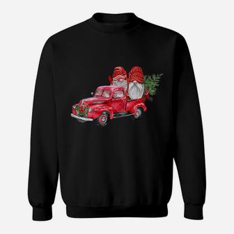 Womens Hanging With Red Gnomies Santa Gnome Christmas Car Sweatshirt | Crazezy