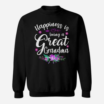 Womens Happiness Is Being A Great Grandma Mother's Day Gift Sweatshirt | Crazezy