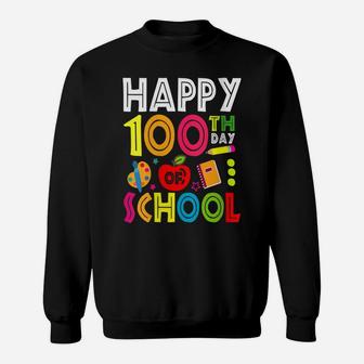 Womens Happy 100Th Day Of School Teacher & Student 100Th Day School Sweatshirt | Crazezy CA