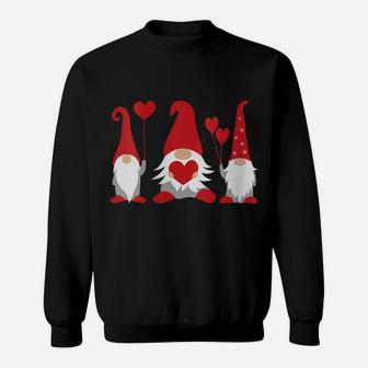 Womens Heart Gnome Valentine's Day Couple Matching Boys Girls Kids Sweatshirt | Crazezy DE