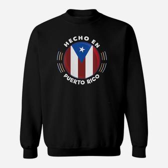 Womens Hecho En Puerto Rico Vintage Shirt Made In Puerto Rico Flag Sweatshirt | Crazezy UK