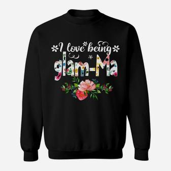Womens I Love Being Called Glam-Ma Flower Sweatshirt | Crazezy