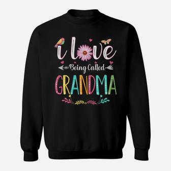 Womens I Love Being Called Grandma Daisy Flower For Mimi Nana Lover Sweatshirt | Crazezy DE