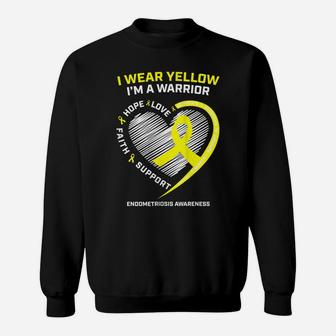 Womens I Wear Yellow Endo Warrior Endometriosis Awareness Warrior Sweatshirt | Crazezy DE