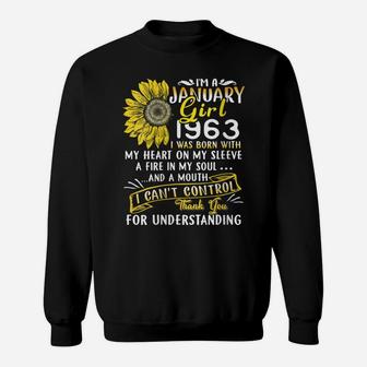 Womens I'm A January Girl 1963 Sunflower 57Th Birthday Gift Sweatshirt | Crazezy