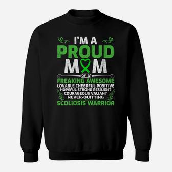 Womens I’M A Proud Mom Of A Freaking Awesome Scoliosis Warrior Sweatshirt | Crazezy