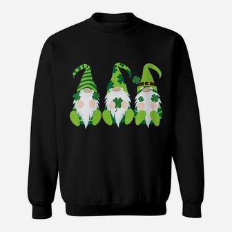 Womens Irish Gnomes St Patricks Day Gnome Shamrock Sweatshirt | Crazezy
