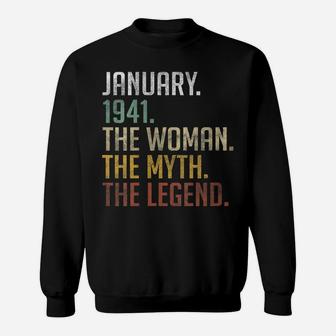 Womens Legend January 1941 - 80Th Birthday Gift Women 80 Year Old Sweatshirt | Crazezy