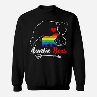 Womens Lgbt Auntie Bear Aunt Gay Pride Proud Mom Mother's Sweatshirt | Crazezy UK