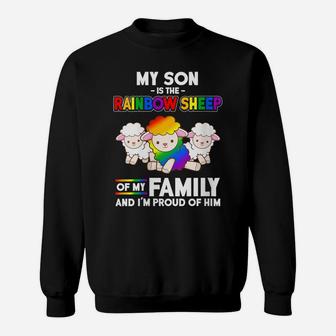 Womens Lgbt My Son Is The Rainbow Sheep Mom Gift Mothers Day Sweatshirt | Crazezy CA
