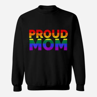 Womens Lgbt Pride Month Proud Mom Rainbow Pride Flag Sweatshirt | Crazezy