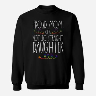 Womens Lgbtq Proud Mom Of A Gay Daughter Gift Ally Free Mom Hugs Sweatshirt | Crazezy UK