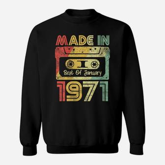 Womens Made In 1971 Best Of January Vintage 70S Birthday Party Gift Sweatshirt | Crazezy