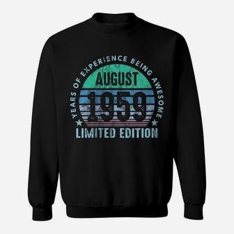 Womens Made In August 1959 Retro Vintage Cool 61St Birthday Awesome Sweatshirt | Crazezy UK