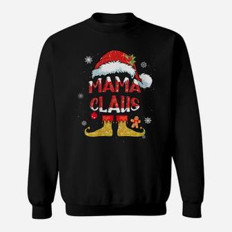 Womens Mama Claus Christmas Santa Hat Family Group Matching Pajama Sweatshirt | Crazezy