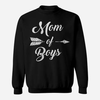 Womens Mom Of Boys Mommy And Son Funny Proud Mother Mama Sweatshirt | Crazezy