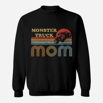 Womens Monster Truck Mom Shirt Vintage Sunset Retro Horizon Lines Sweatshirt | Crazezy