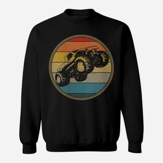 Womens Monster Truck Vintage Retro Style Sun Design Sweatshirt | Crazezy DE