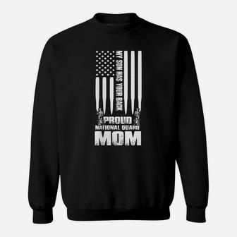 Womens My Son Has Your Back Proud National Guard Mom Army Mom Sweatshirt | Crazezy