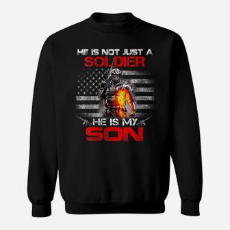 Womens My Son Is A Soldier Proud Army Dad Mom Tshirt Gift Sweatshirt | Crazezy