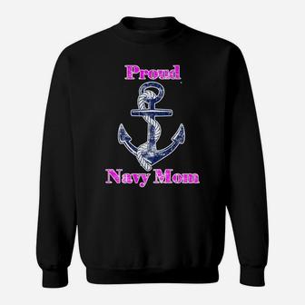 Womens Navy Proud Mom Original Naval Family Navy Gift Sweatshirt | Crazezy AU