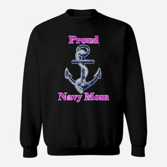 Womens Navy Proud Mom Original Naval Family Navy Gift Sweatshirt | Crazezy CA