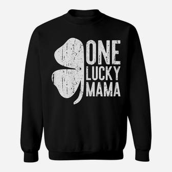 Womens One Lucky Mama Vintage St Patrick Day Gift Sweatshirt | Crazezy