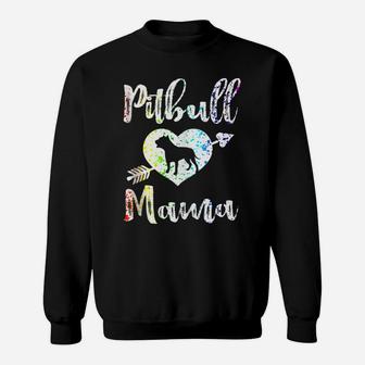 Womens Pitbull Mama Proud Pitbull Mom Sweatshirt | Crazezy