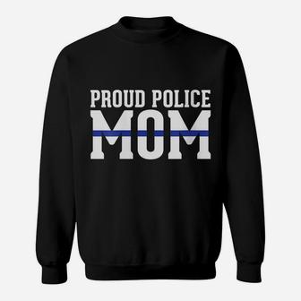 Womens Police Mom - Proud Cop Officer Leo Parent Sweatshirt | Crazezy