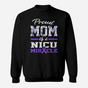 Womens Prematurity Awareness Proud Preemie Mom Nicu Warrior Miracle Sweatshirt | Crazezy