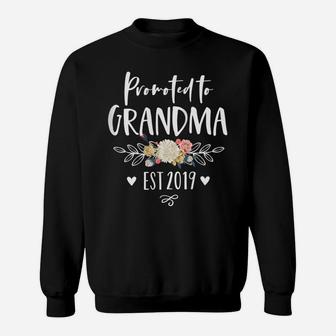 Womens Promoted To Grandma Est 2019 New Nana Granny To Be Gigi Mimi Sweatshirt | Crazezy UK