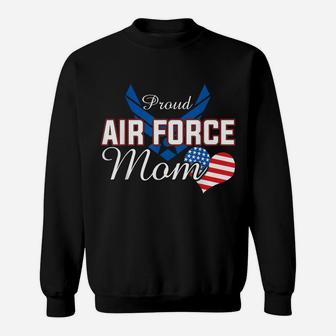 Womens Proud Air Force Mom Heart Military Family Gift Women Sweatshirt | Crazezy