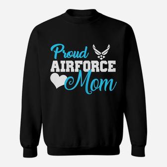 Womens Proud Air Force Mom Heart Military Family Gift Women Sweatshirt | Crazezy UK