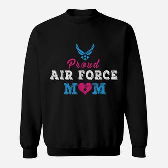 Womens Proud Air Force Mom Heart Military Family Sweatshirt | Crazezy AU