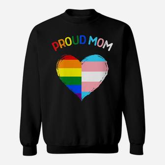 Womens Proud Ally Lgbtq Transgender Proud Mom | Proud Trans Mom Sweatshirt | Crazezy UK